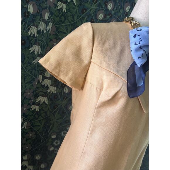 Beige linen shift dress, size M - Picture 3 of 6